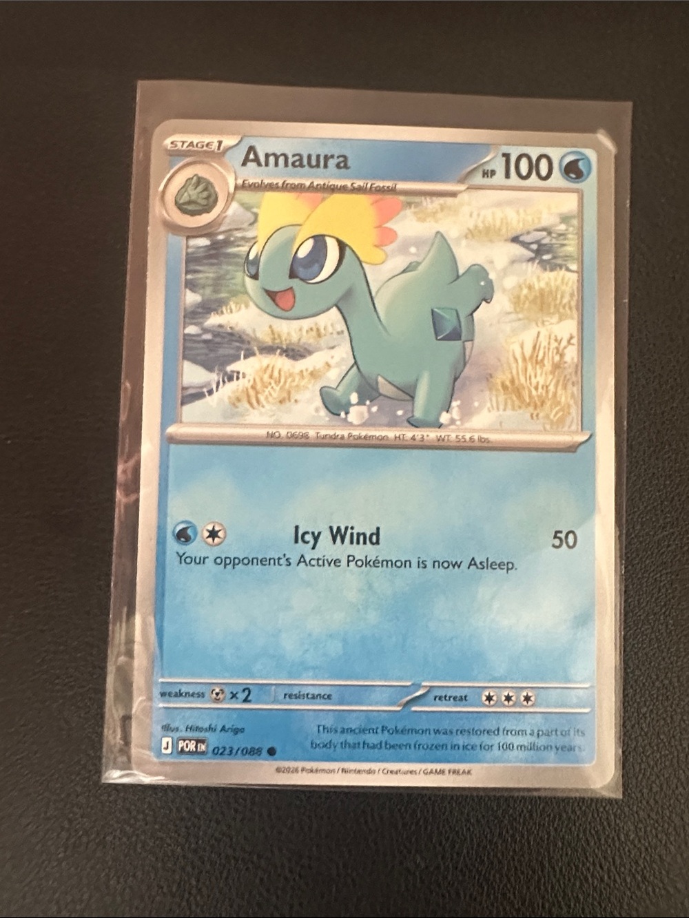 Pokemon Amaura Trading Card - Blue, Yellow, Green